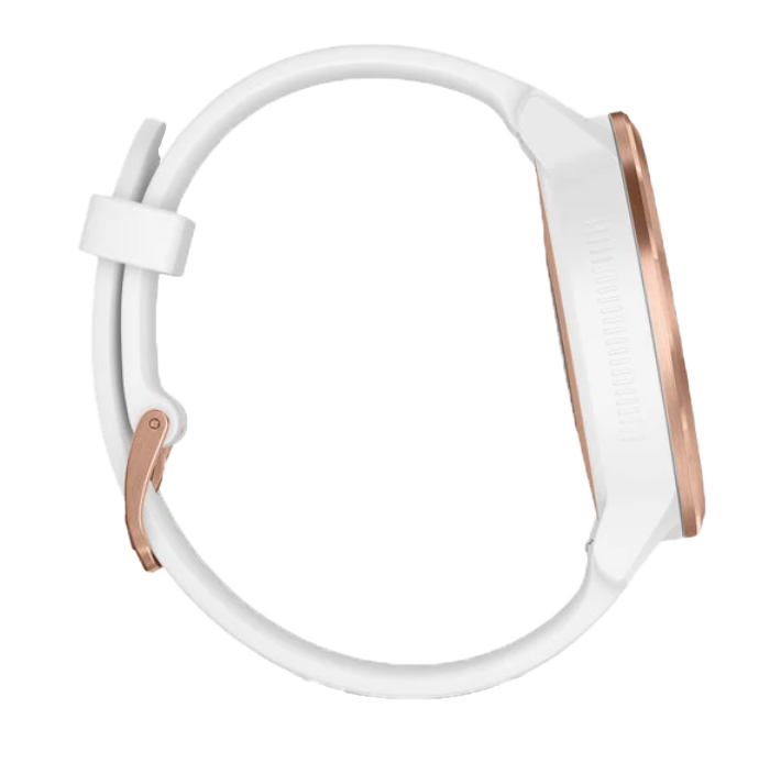 Garmin Vivoactive 3 GPS smartwatch, white band with rose-gold bezel, certified refurbished