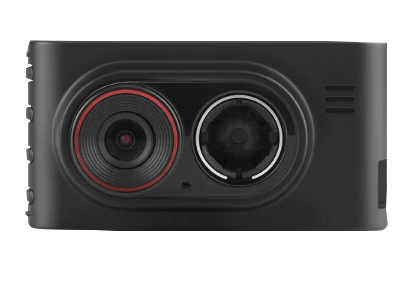 Garmin Dash Cam 35 front view, black dash camera with red-ring lens