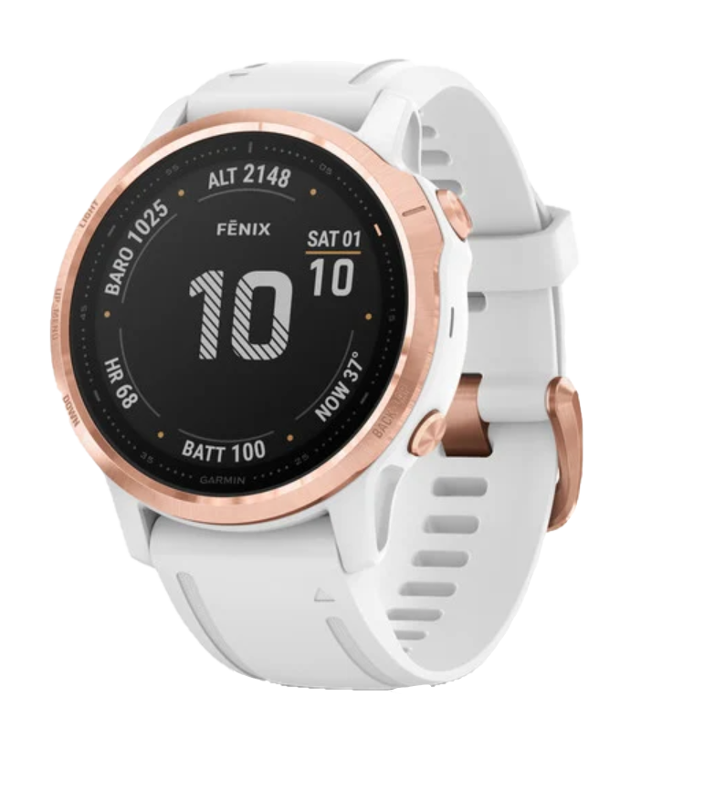 Garmin fenix 6S Pro, Rose Gold Bezel with White Band, GPS Smartwatch (Garmin Certified Refurbished) by Garmin