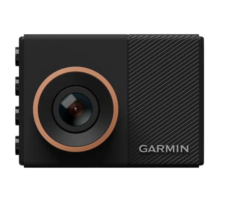 Garmin Dash Cam 55, black GPS dash camera for automobiles with copper-ring lens, Garmin Certified Refurbished.
