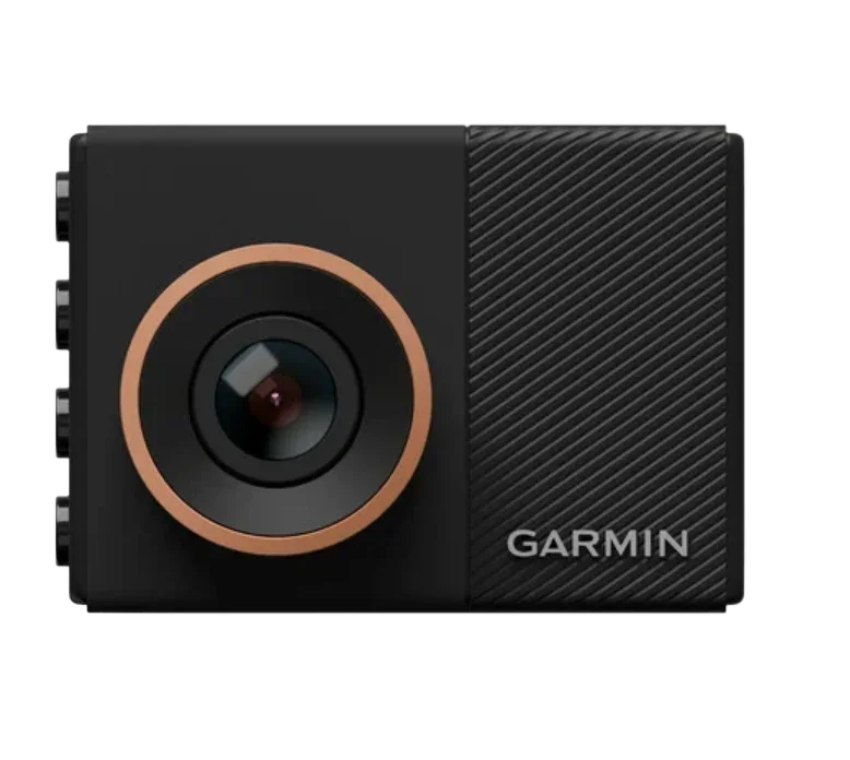 Garmin Dash Cam 55, black GPS dash camera for automobiles with copper-ring lens, Garmin Certified Refurbished.