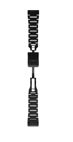 Garmin QuickFit 26 watch band in carbon gray DLC titanium with clasp