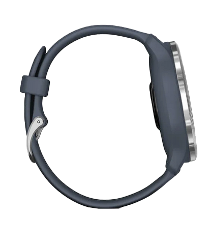 Garmin Venu 2 GPS smartwatch with blue strap and silver bezel, refurbished