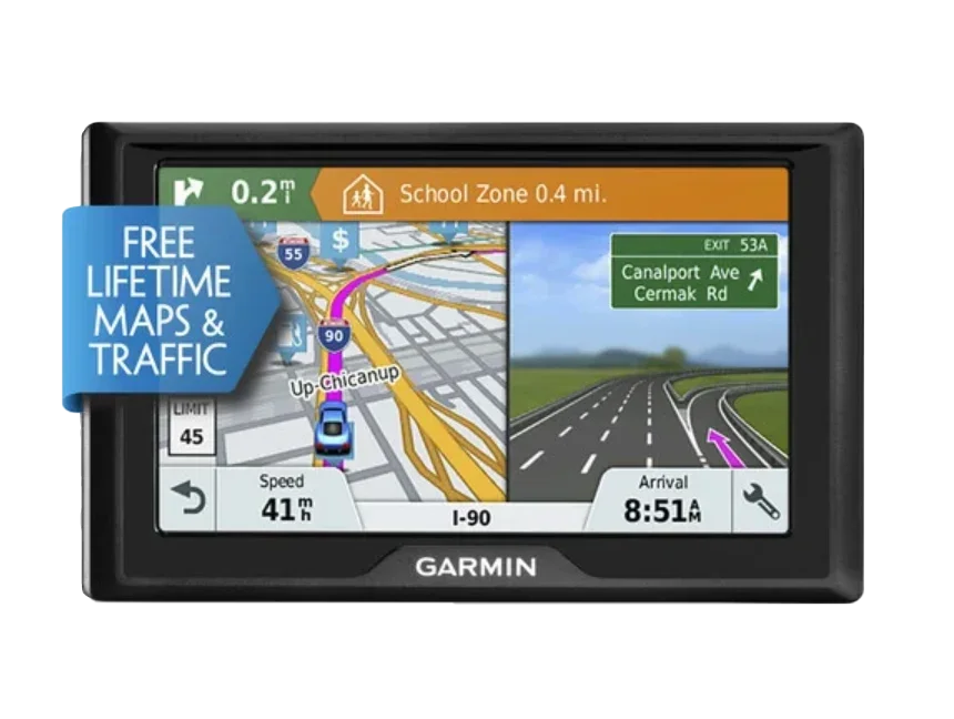 Garmin Drive 51 LMT-S GPS navigation device with a 5-inch touchscreen and black bezel