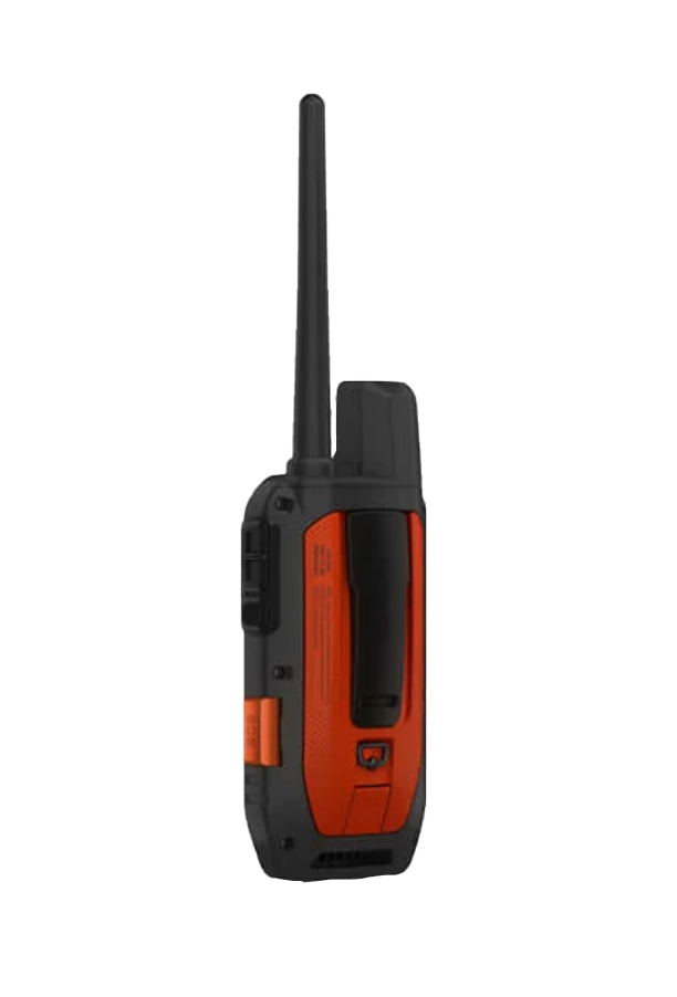 Garmin Alpha 200i handheld dog tracking device in orange and black with antenna