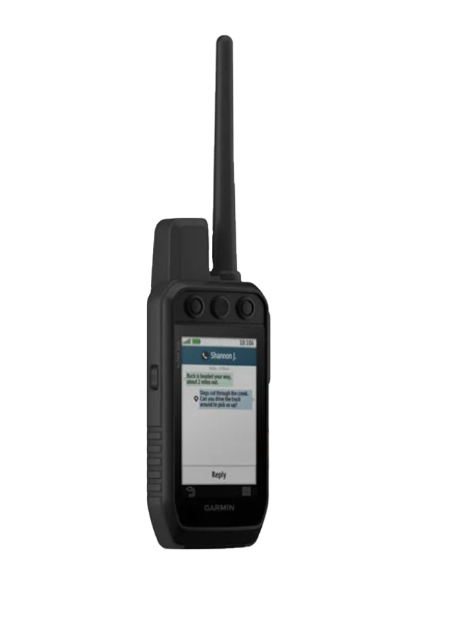 Garmin Alpha 200i handheld GPS dog-tracking device with antenna, black rugged unit