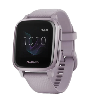 Garmin Venu Sq Orchid GPS smartwatch with orchid silicone band and square display certified refurbished