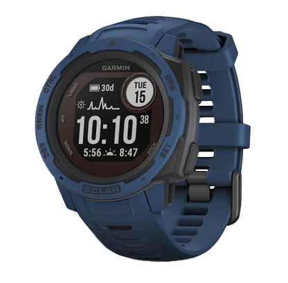 Garmin Instinct Solar smartwatch, tidal blue, rugged GPS wristwatch by Garmin (Certified Refurbished)