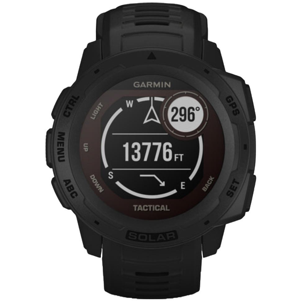 Garmin Instinct Solar Tactical Edition smartwatch, black rugged GPS watch