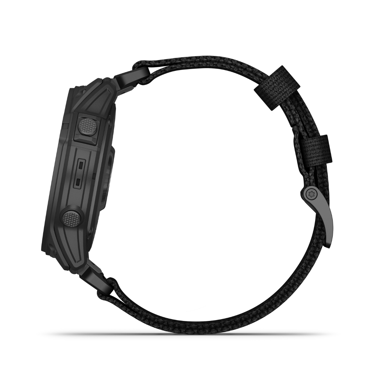 Garmin Tactix 7 Pro Edition smartwatch with rugged black case and woven strap