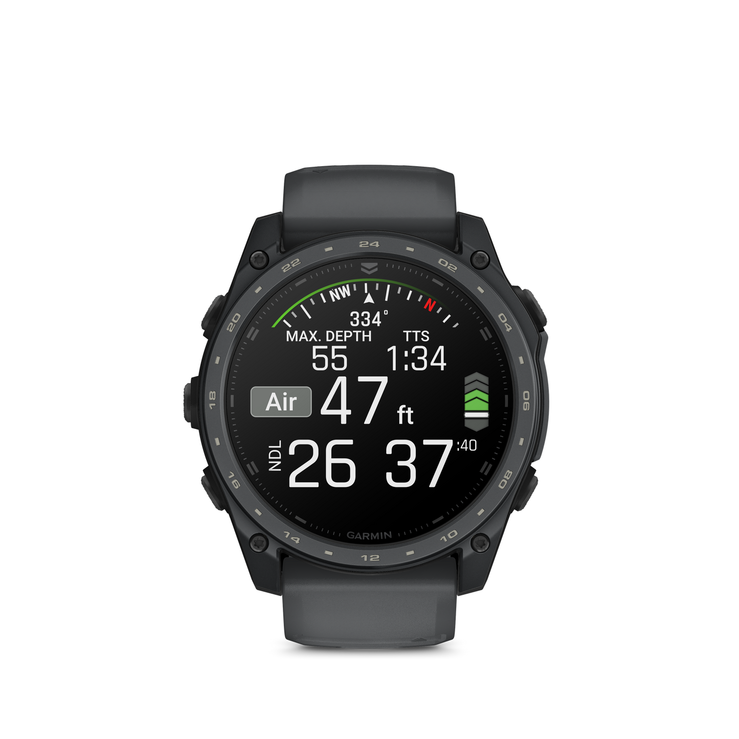 Garmin tactix 8 AMOLED smartwatch, 51mm, Cerakote-coated bezel with gray strap