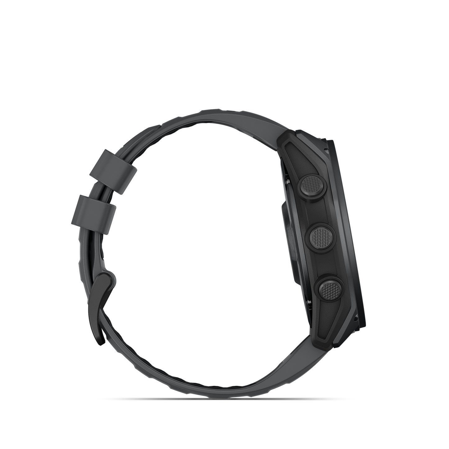 Garmin tactix 8 AMOLED 51mm smartwatch with Cerakote coating, black side view