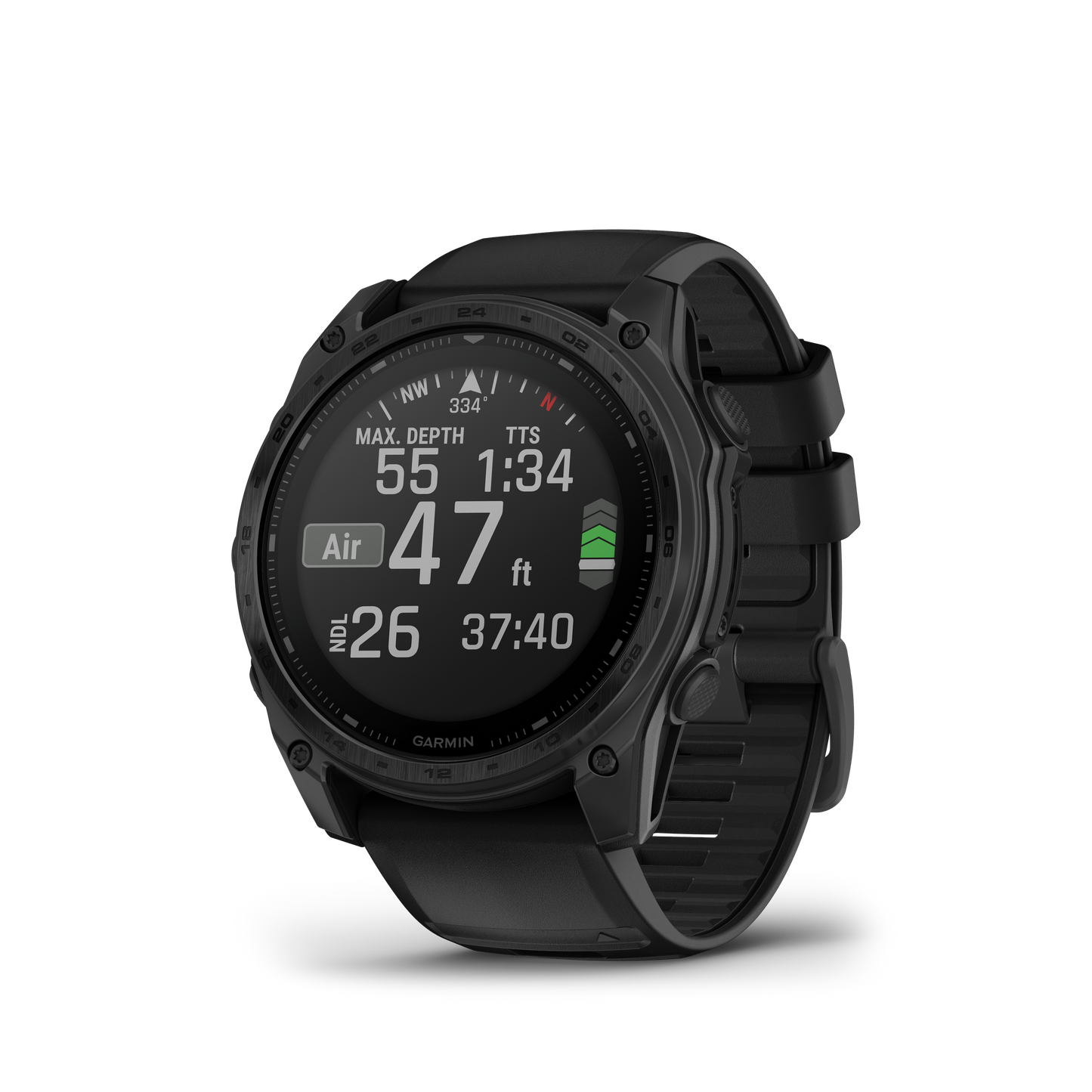 Garmin Tactix 8 Solar Elite 51mm smart watch with black bezel and strap