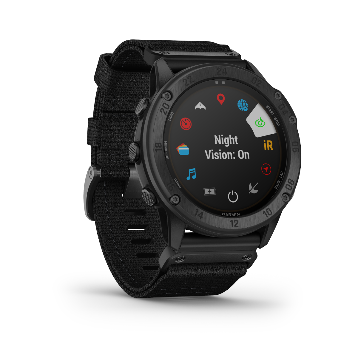 Garmin Tactix Delta Solar rugged GPS smartwatch, black fabric strap, certified refurbished