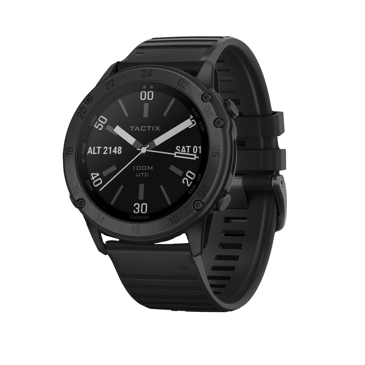 Garmin Tactix Delta Sapphire Edition smartwatch with black case and strap