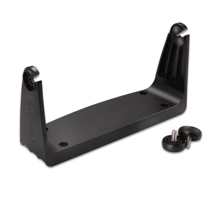 Garmin bail mount with knobs for GPSMAP 7x07; black plastic bracket with mounting screws