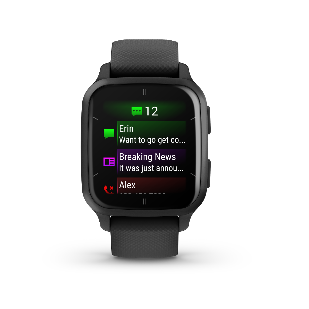 Garmin Venu Sq 2 Music, Slate Aluminum Bezel with Black Case and Silicone Band (010-02700-00) by Garmin