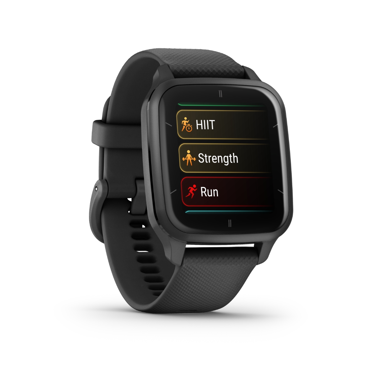 Garmin Venu Sq 2 Music, Slate Aluminum Bezel with Black Case and Silicone Band (010-02700-00) by Garmin