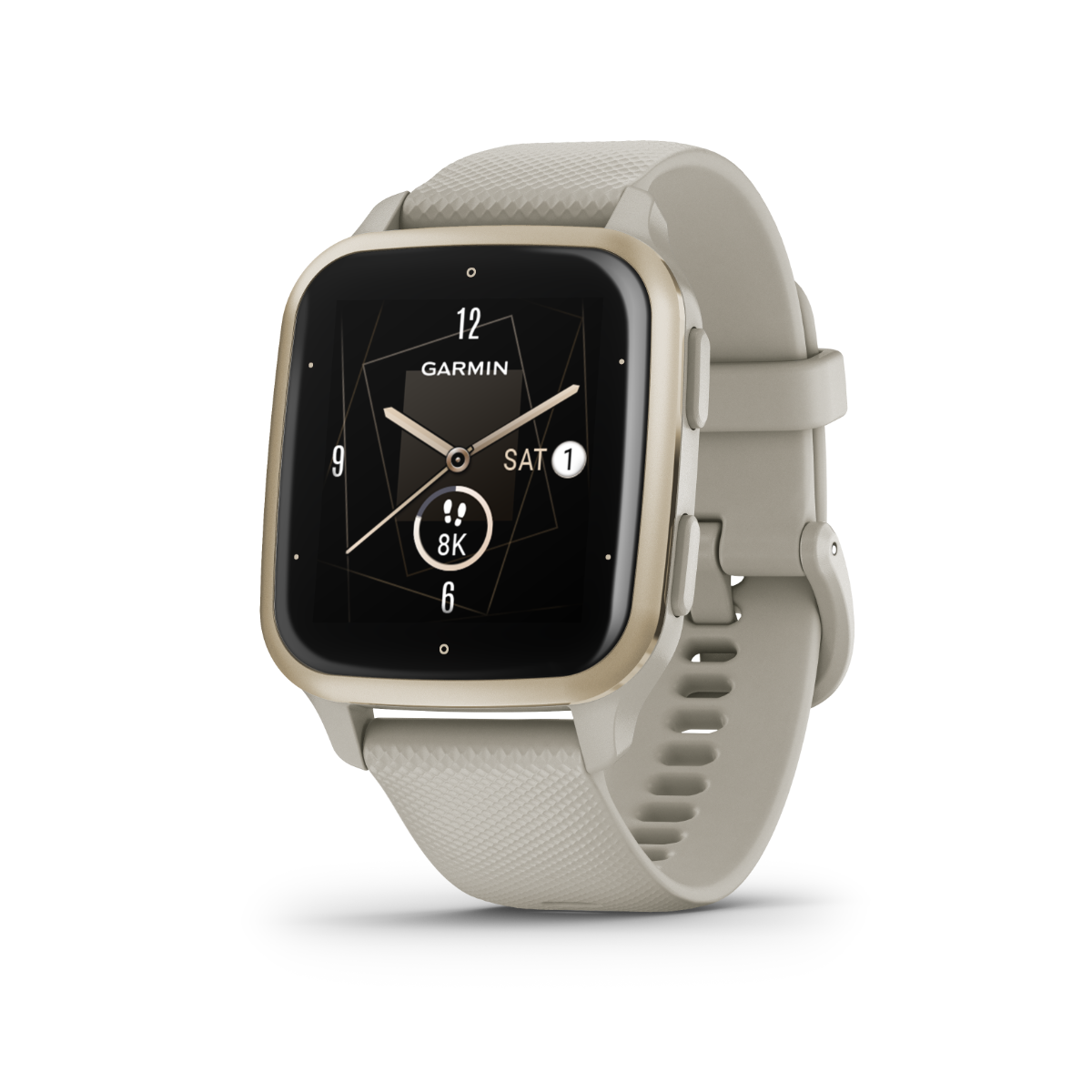 Garmin Venu Sq 2 Music, Cream Gold Aluminum Bezel with French Gray Case and Silicone Band (010-02700-02) by Garmin