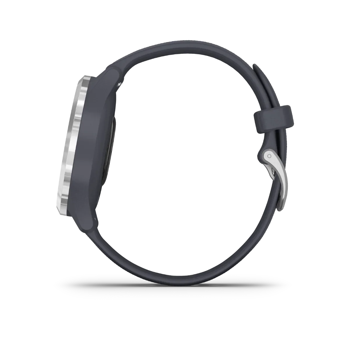 Garmin Vívomove 3S smartwatch, silver case with granite blue band, certified refurbished