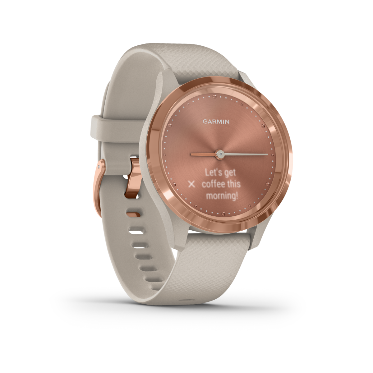 Garmin Vívomove 3S smartwatch, rose gold with light sand band, GPS, certified refurbished