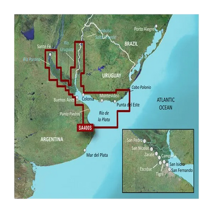 Garmin South America, Rio de la Plata Inland Maps BlueChart g3 | HXSA400S | microSD/SD by Garmin