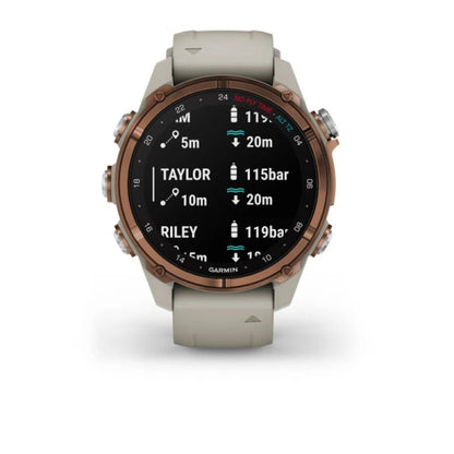 Garmin Descent Mk3i 43mm bronze PVD titanium smartwatch with French gray silicone band