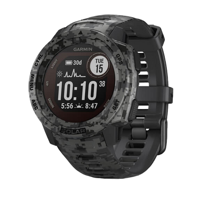 Garmin Instinct Solar - Camo Edition, Graphite Camo (010-02293-15) by Garmin