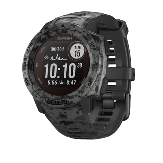 Garmin Instinct Solar - Camo Edition, Graphite Camo (010-02293-15) by Garmin