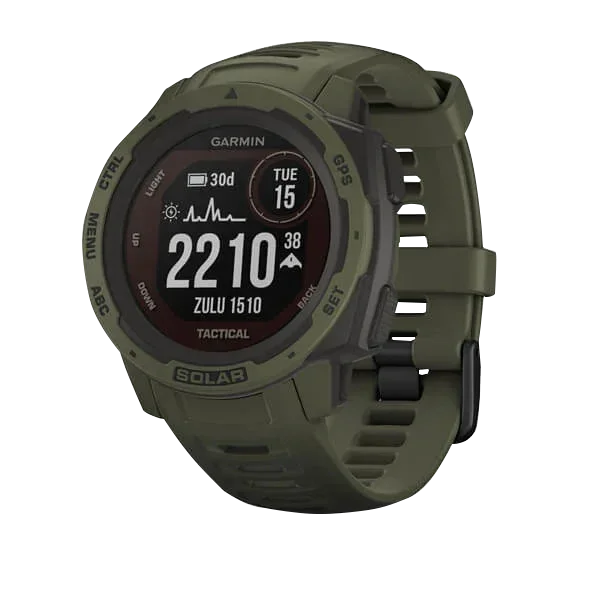 Garmin Instinct Solar Tactical Edition Moss smartwatch, olive-green rugged GPS watch 010-02293-14