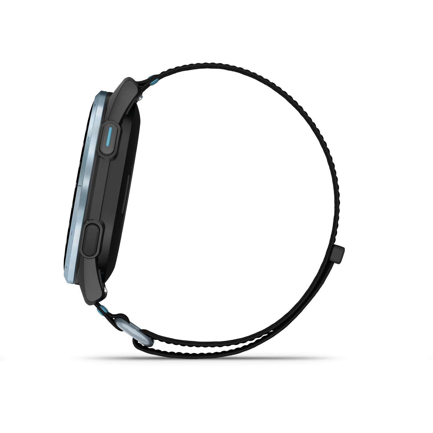 Garmin Approach J1 golf GPS smartwatch with cloud blue aluminum bezel and black ComfortFit band