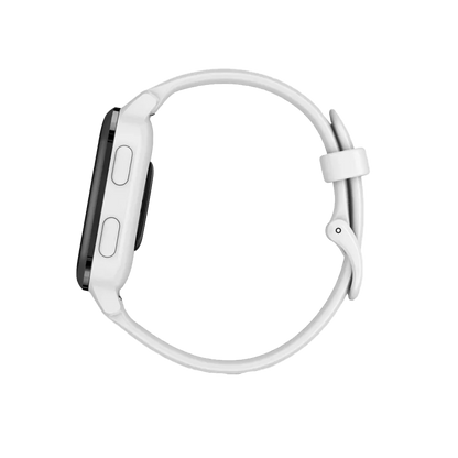 Garmin Venu Sq Music, GPS Slate Aluminum Bezel with White Case and Silicone Band (010-02426-04) by Garmin