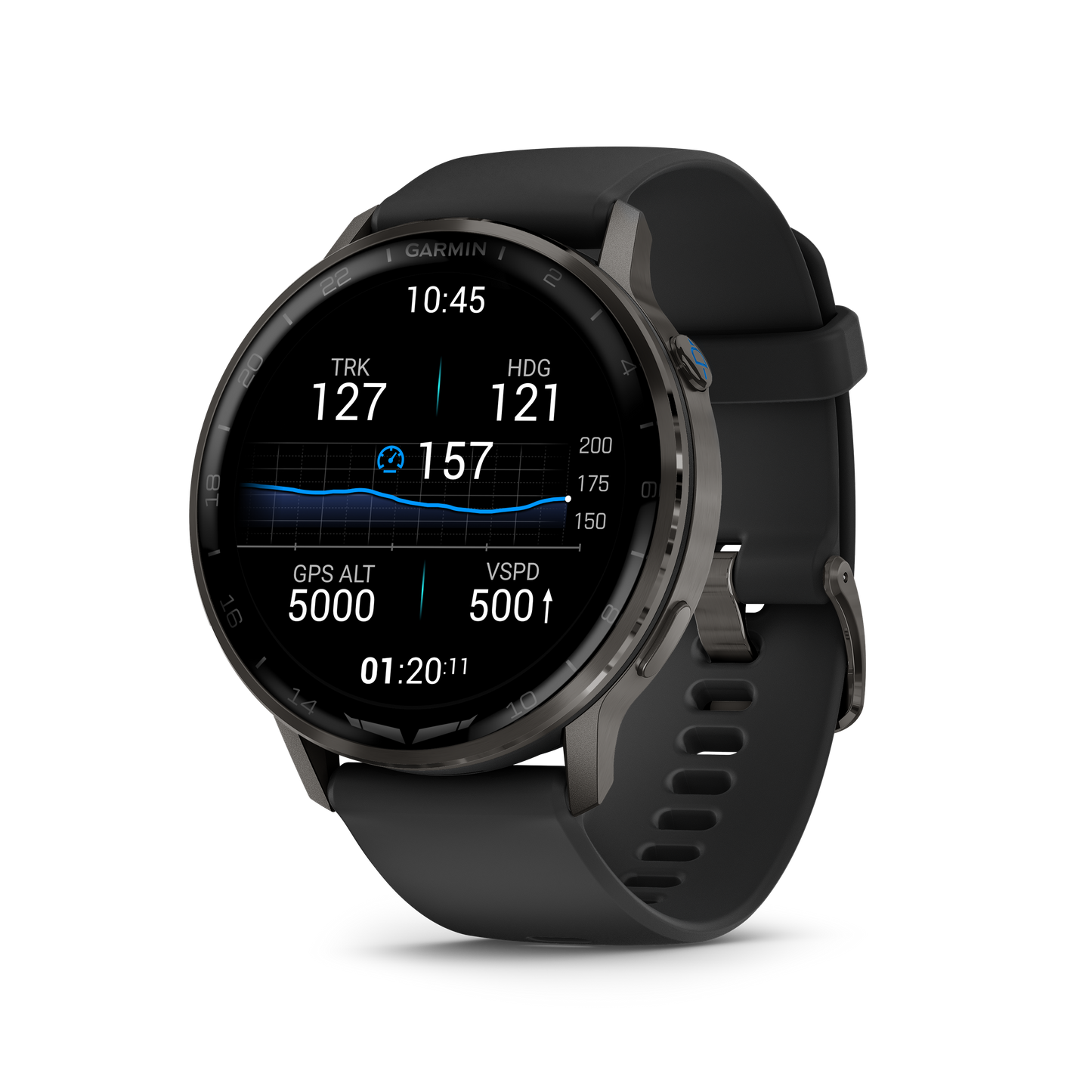 Garmin D2 Air X15, Slate with Black Silicone Band (010-03014-51)