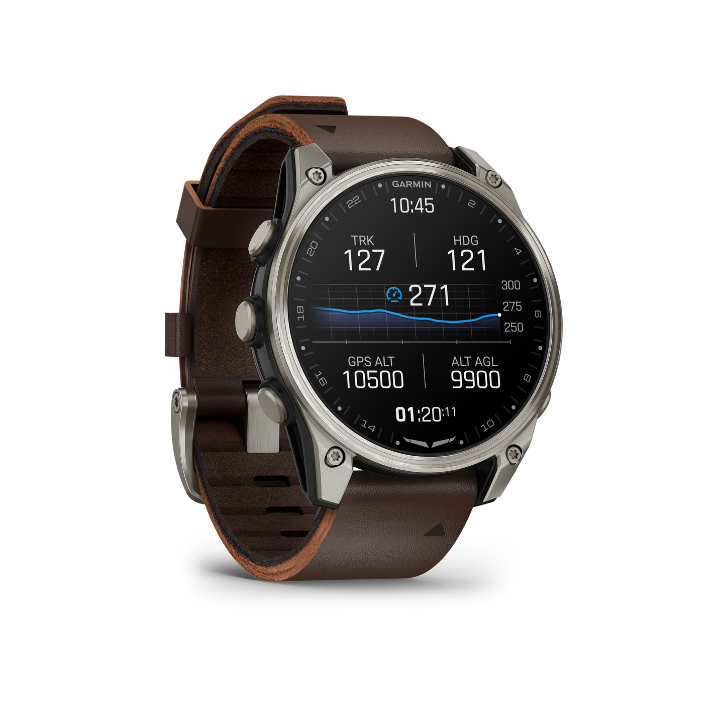 Garmin D2 Mach 1 Pro, montre connectée aviateur 51 mm avec bracelet en titane ventilé (010-02804-80)