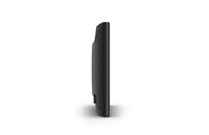 Garmin Drive 53 GPS navigation system; side view of slim black device.