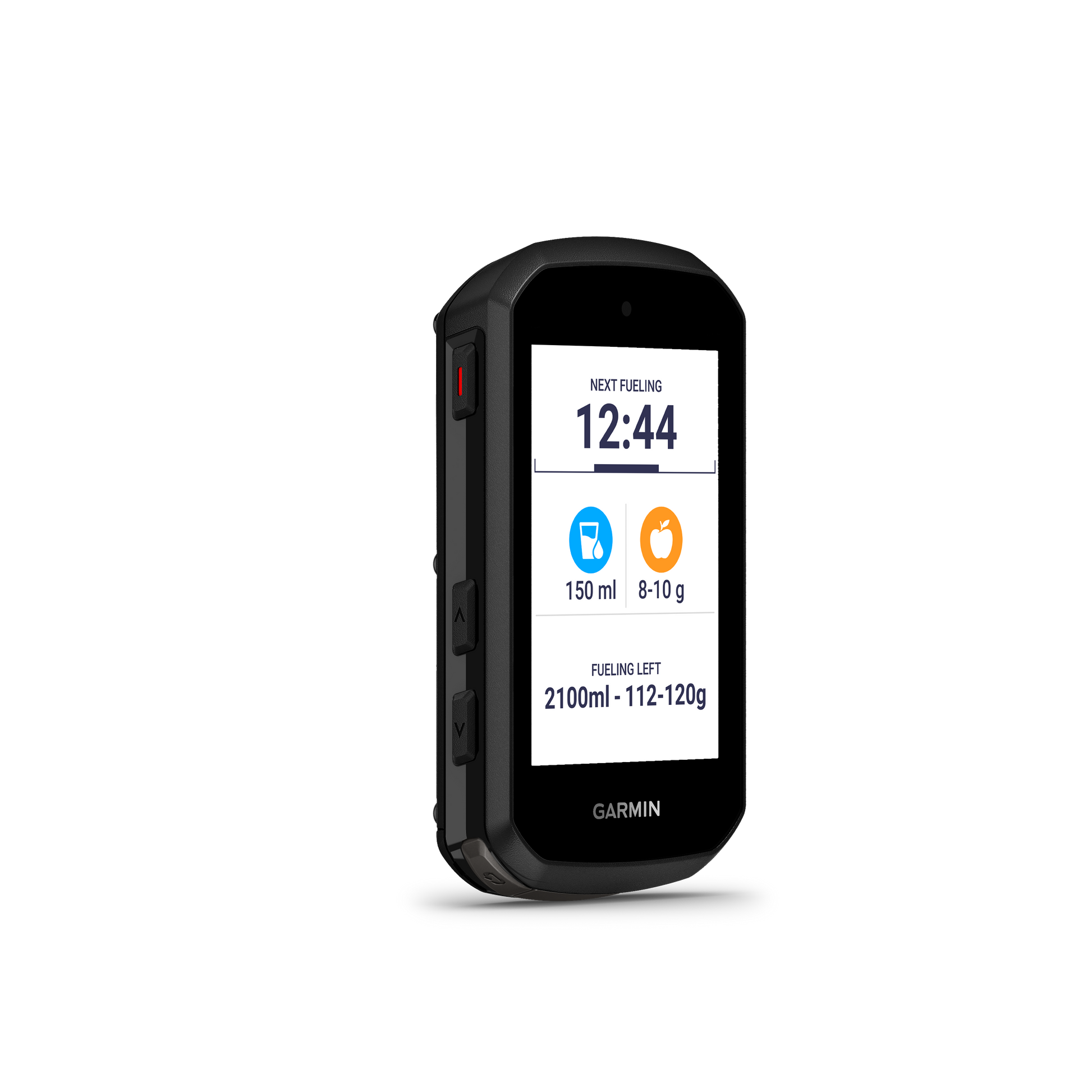 Garmin Edge 850 device only; black bicycle computer with Garmin branding and fueling metrics on screen.
