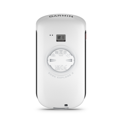 Garmin Edge Explore 2 bicycle computer, white housing with Garmin logo