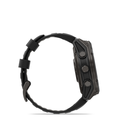 Garmin Fenix 8 Pro, 51 mm, MicroLED, Sapphire, Titanium w/ Black/Gray Silicone Band (010-03380-00)