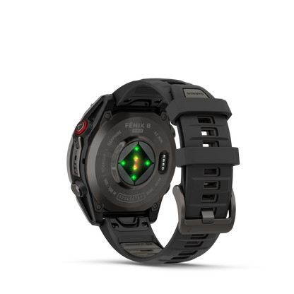 Garmin Fenix 8 Pro, 51 mm, AMOLED, Sapphire, Carbon Gray DLC Titanium with Black/Pebble Gray Silicone Band (010-03199-00) by Garmin