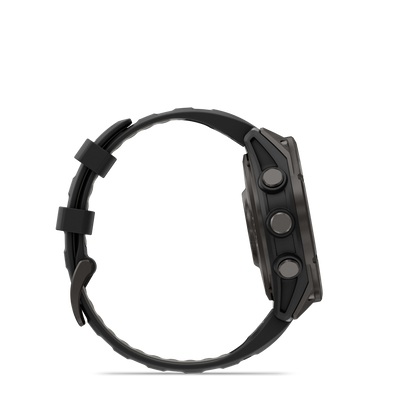 Garmin Fenix 8 Pro, 51 mm, AMOLED, Sapphire, Carbon Gray DLC Titanium with Black/Pebble Gray Silicone Band (010-03199-00) by Garmin