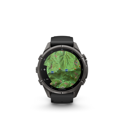 Garmin Fenix 9 Pro AMOLED, (43mm), DLC Titanium w/ Black and Gray Silicone Band (010-04335-15)