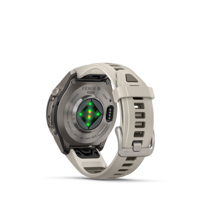 Garmin Fenix 9 Pro inReach AMOLED, (43mm), Titanium w/ Gray and Sandstone Silicone Band (010-04335-80)