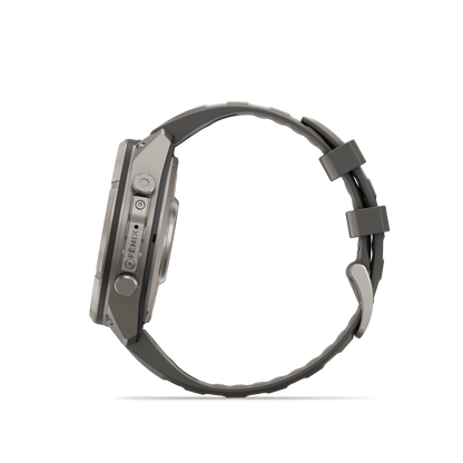 Garmin Fenix 9 Pro inReach Solar smartwatch, 47mm titanium case with gray and silver silicone band