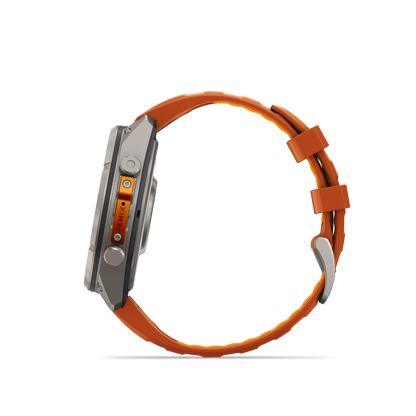 Garmin Fenix 9 Pro inReach AMOLED, (47mm), Titanium w/ Orange Silicone Band (010-04336-05)