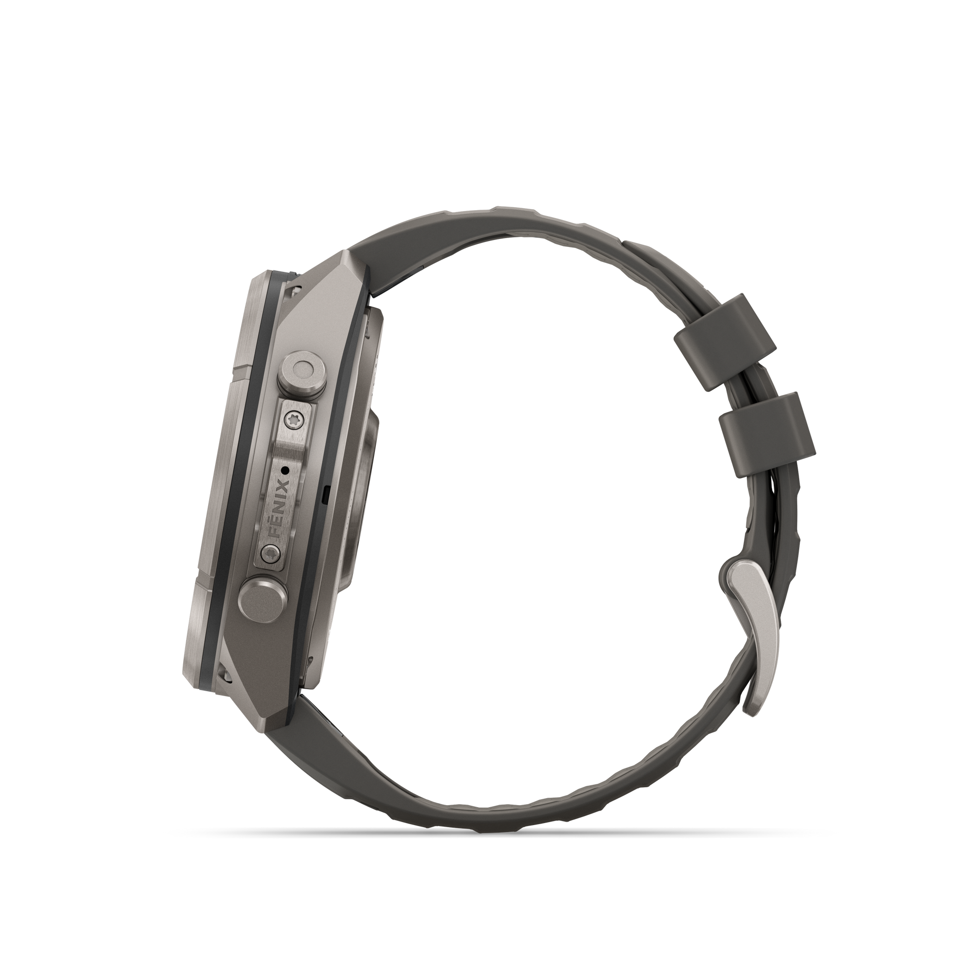 Garmin Fenix 9 Pro Solar titanium 51mm smartwatch with gray silicone band