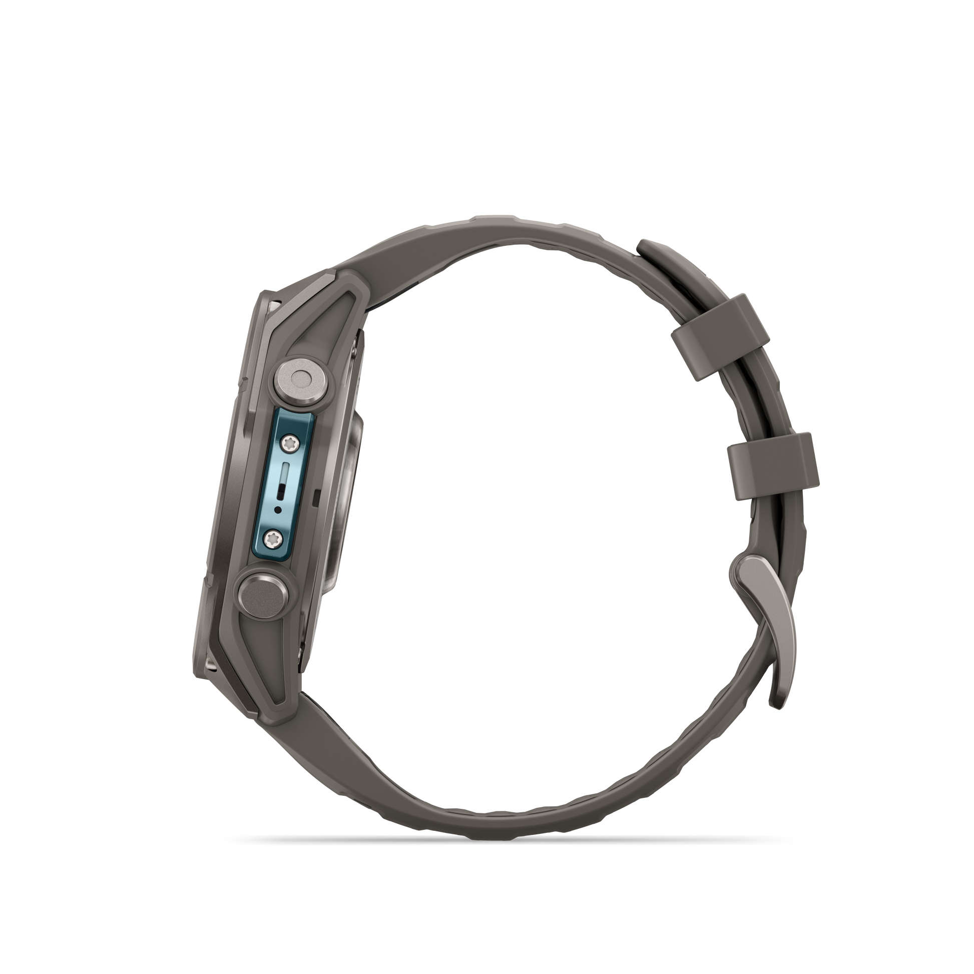 Garmin Fenix 9 AMOLED smartwatch, 47mm titanium case with gray silicone band