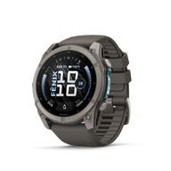 Garmin Fenix 9 AMOLED, (51mm), Titanium w/ Gray Silicone Band (010-04763-00)