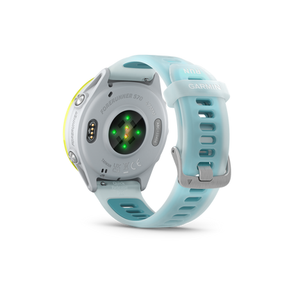 Garmin Forerunner 570, 47mm, Amp Yellow with Whitestone/Turquoise Band (010-02971-01) by Garmin