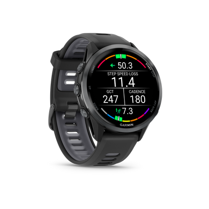 Garmin Forerunner 970, Carbon Gray DLC Titanium with Whitestone Band (010-02969-00) by Garmin