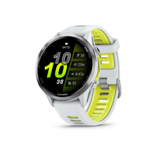 Garmin Forerunner 970, Titanium with Whitestone/Amp Yellow Band (010-02969-01) by Garmin
